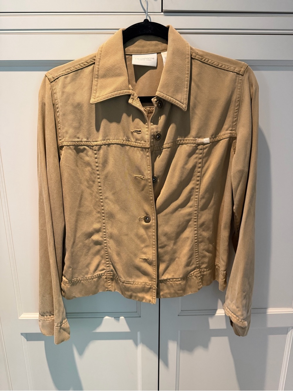 Liz Claiborne Lizwear Jeans Khaki Trucker Jacket